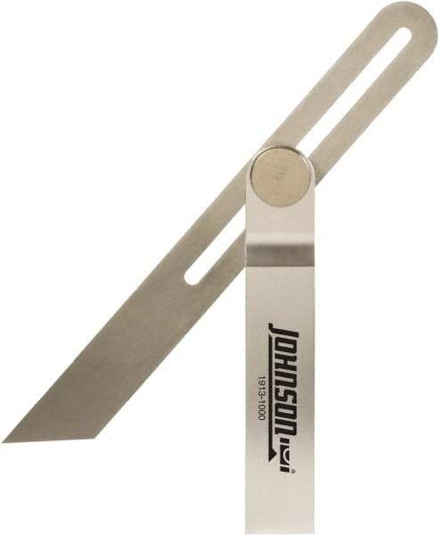 Johnson Level & Tool - 10" Blade Length x 1-1/8" Blade Width, 6-1/2" Base Length x 1-1/8" Base Width Stainless Steel Square - 0.008" Accuracy, Beveled Edge - USA Tool & Supply
