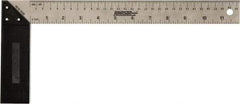 Johnson Level & Tool - 12" Blade Length x 1-1/2" Blade Width, 5-7/8" Base Length x 1-1/2" Base Width Stainless Steel Square - 0.008" Accuracy - USA Tool & Supply