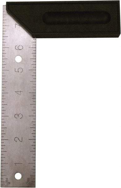 Johnson Level & Tool - 8" Blade Length x 1-1/2" Blade Width, 5-1/8" Base Length x 1-1/2" Base Width Stainless Steel Square - 0.008" Accuracy - USA Tool & Supply