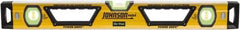 Johnson Level & Tool - Magnetic 78" Long 3 Vial Box Beam Level - Aluminum, Yellow, 2 Plumb & 1 Level Vials - USA Tool & Supply