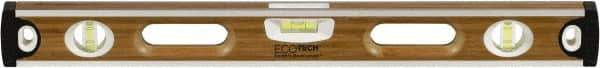Johnson Level & Tool - 48" Long 3 Vial Box Beam Level - Wood, Natural, 2 Plumb & 1 Level Vials - USA Tool & Supply