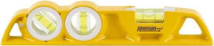 Johnson Level & Tool - Magnetic 10" Long 3 Vial Torpedo Level - Aluminum, Yellow, 1 Plumb, 1 Level & 1 45° Vials - USA Tool & Supply