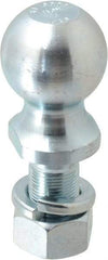 Reese - 2" Diam, 2" Shank Length, Hitch Ball - 1" Shank Diam, 7,500 Lb Capacity, Zinc Finish - USA Tool & Supply