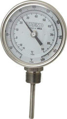 Wika - 2-1/2 Inch Long Stem, 3 Inch Dial Diameter, Stainless Steel, Bottom Connected Bi-Metal Thermometer - -15 to 90°C, 1% Accuracy - USA Tool & Supply