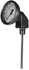 Wika - 9 Inch Long Stem, Stainless Steel, Adjustable Angle Bi-Metal Thermometer - 10 to 200°C, 1% Accuracy - USA Tool & Supply