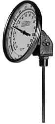 Wika - 15 Inch Long Stem, Stainless Steel, Adjustable Angle Bi-Metal Thermometer - -15 to 90°C, 1% Accuracy - USA Tool & Supply