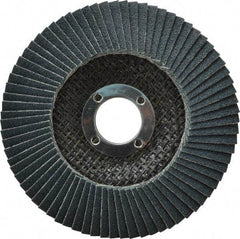 Camel Grinding Wheels - 80 Grit, 4-1/2" Disc Diam, 7/8" Center Hole, Type 29 Zirconia Alumina Flap Disc - 13,300 Max RPM, Poly Cotton Backing, Arbor Attaching System, Coated - USA Tool & Supply