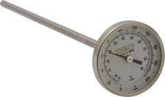 Wika - 9 Inch Long Stem, 2 Inch Dial Diameter, Stainless Steel, Back Connected Bi-Metal Thermometer - -15 to 90°C, 1% Accuracy - USA Tool & Supply