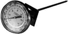 Wika - 8 Inch Long Stem, 2-1/16 Inch Dial Diameter, Stainless Steel, Beaker Clip Bi-Metal Laboratory Thermometer - 10 to 290°C, 0.5% Accuracy - USA Tool & Supply