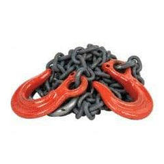 Lift-All - 6' Long, 3,600 Lb Basket Capacity, 3,600 Lb Vertical Capacity, Steel Web Sling - DOS Chain Sling, 7/32" Diam Chain - USA Tool & Supply