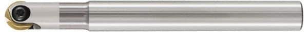 LMT - 3/8" Cut Diam, 1.97" Max Depth of Cut, 3/8" Shank Diam, 5.91" OAL, Indexable Ball Nose End Mill - 1.97" Head Length, Straight Shank, EBG-R-NC Toolholder, WPB 0375, WPR 0375 Insert - USA Tool & Supply