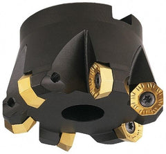 LMT - 3" Cut Diam, 1" Arbor Hole, 0.63" Max Depth of Cut, 45° Indexable Chamfer & Angle Face Mill - 5 Inserts, OCKX 0606\xB6RCKX 1606\xB6SAHT 1306\xB6XCKX 1606\xB6XOKX 1606 Insert, Right Hand Cut, 5 Flutes, Series FCT45 - USA Tool & Supply