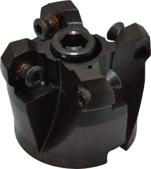LMT - 2" Cut Diam, 3/4" Arbor Hole, 0.63" Max Depth of Cut, 45° Indexable Chamfer & Angle Face Mill - 4 Inserts, RCKX 1606 Insert, Right Hand Cut, 4 Flutes, Series FCT45 - USA Tool & Supply