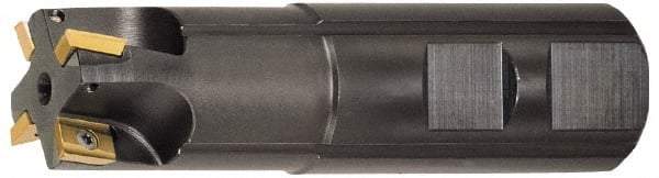 LMT - 1" Cut Diam, 0.413" Max Depth of Cut, 1" Shank Diam, 3-1/2" OAL, Indexable Square Shoulder End Mill - AD...1103...R Inserts, Weldon Shank, Series Univex - USA Tool & Supply