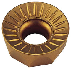 LMT - RCHX1606M0 TR Grade LC240T Carbide Milling Insert - TiAlN/TiN Finish, 1/4" Thick, 0.63" Inscribed Circle - USA Tool & Supply