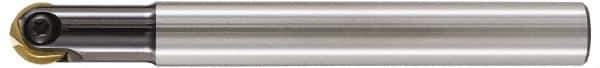 LMT - 3/4" Cut Diam, 2.4" Max Depth of Cut, 3/4" Shank Diam, 6.89" OAL, Indexable Ball Nose End Mill - 2.4" Head Length, Straight Shank, EBG-R Toolholder, WPR 0750 Insert - USA Tool & Supply
