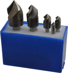 M.A. Ford - 5 Piece, 1/4 to 1" Head Diam, 82° Included Angle, Single End Countersink Set - USA Tool & Supply