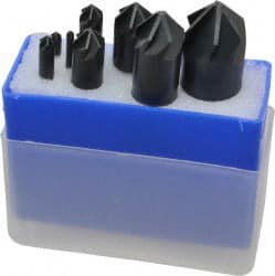 M.A. Ford - 8 Piece, 1/8 to 1" Head Diam, 90° Included Angle, Single End Countersink Set - USA Tool & Supply