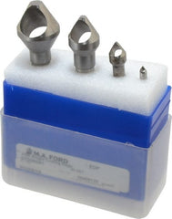 M.A. Ford - 4 Piece, 3/16 to 1-1/8" Head Diam, 60° Included Angle, Single End Countersink Set - USA Tool & Supply