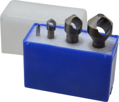 M.A. Ford - 4 Piece, 3/16 to 1-1/8" Head Diam, 90° Included Angle, Single End Countersink Set - USA Tool & Supply