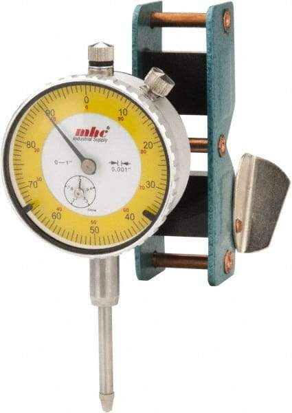 Value Collection - 0.001" Graduation, 0-100 Dial Reading, Dial Indicator & Base Kit - Include 1 Inch Travel Indicator, Mag Base - USA Tool & Supply