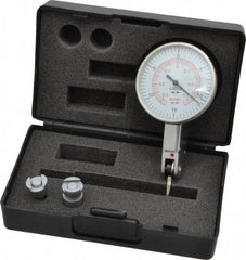 Value Collection - 0.03 Inch Range, 0.0005 Inch Dial Graduation, Horizontal Dial Test Indicator - White Dial, 0-15-0; 0-35-0 Dial Reading - USA Tool & Supply