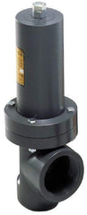 Plast-O-Matic - 3" Inlet, Angle Relief Valve - 100 Max psi, PVC - USA Tool & Supply