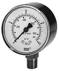 Wika - 2-1/2" Dial, 1/4 Thread, 0-5 Scale Range, Pressure Gauge - Center Back Connection Mount, Accurate to 1.5% of Scale - USA Tool & Supply
