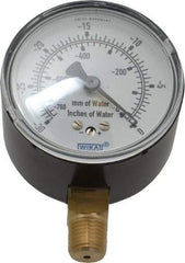 Wika - 2-1/2" Dial, 1/4 Thread, 0-30/0-760 Scale Range, Pressure Gauge - Lower Connection Mount, Accurate to 1.5% of Scale - USA Tool & Supply