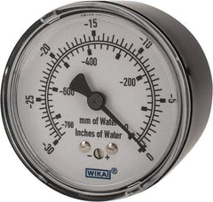 Wika - 2-1/2" Dial, 1/4 Thread, 0-30/0-760 Scale Range, Pressure Gauge - Center Back Connection Mount, Accurate to 1.5% of Scale - USA Tool & Supply