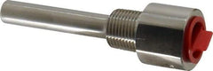 Alloy Engineering - 4 Inch Overall Length, 1/2 Inch Thread, 304 Stainless Steel Standard Thermowell - 2-1/2 Inch Insertion Length - USA Tool & Supply