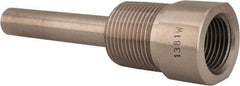 Alloy Engineering - 4 Inch Overall Length, 3/4 Inch Thread, 304 Stainless Steel Standard Thermowell - 2-1/2 Inch Insertion Length - USA Tool & Supply