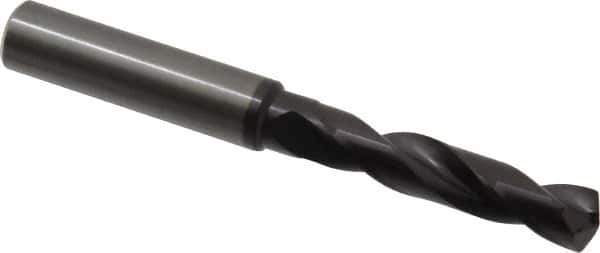 Guhring - 0.3976" 140° Spiral Flute Solid Carbide Screw Machine Drill Bit - FIREX Finish, Right Hand Cut, 55mm Flute Length, 102mm OAL, SU Point, Straight Shank - USA Tool & Supply