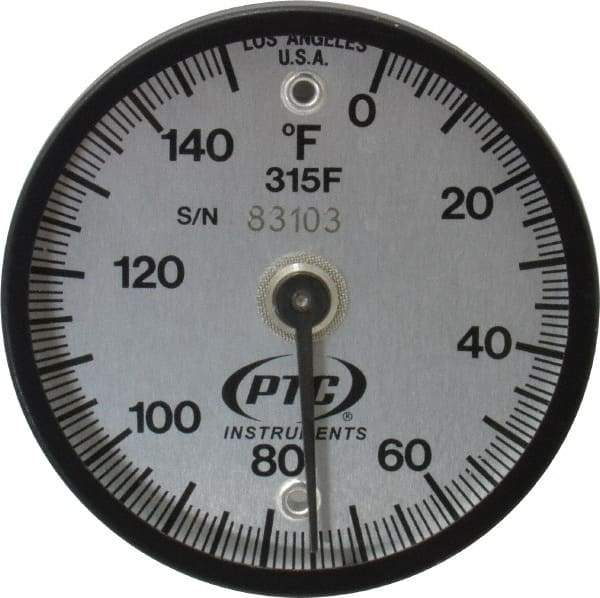 PTC Instruments - 150°F, 2 Inch Dial Diameter, Dual Magnet Mount Thermometer - 1° Division Graduation - USA Tool & Supply