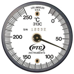 PTC Instruments - -20 to 200°C, 2 Inch Dial Diameter, Dual Magnet Mount Thermometer - 2° Division Graduation - USA Tool & Supply