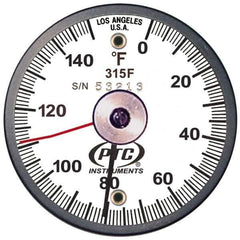 PTC Instruments - 150°F, 2 Inch Dial Diameter, Dual Magnet Mount Thermometer - 1° Division Graduation - USA Tool & Supply