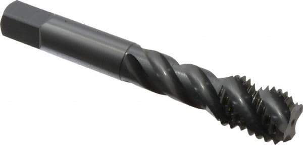 OSG - 5/8-11 UNC 4 Flute 3B Bottoming Spiral Flute Tap - Vanadium High Speed Steel, Oxide Finish, 3-13/16" OAL, Right Hand Flute, Right Hand Thread, H3 - USA Tool & Supply
