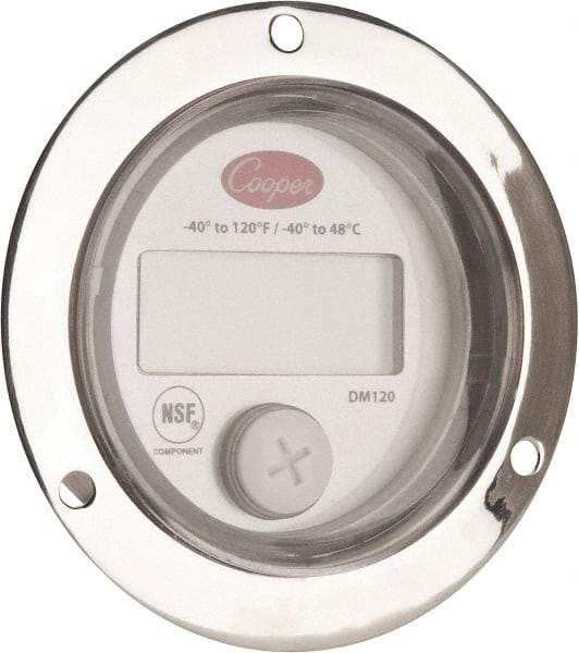 Cooper - -40 to 120°F Front Flange Panel Meter - 4-Digit LCD Display - USA Tool & Supply