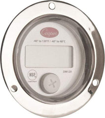Cooper - -40 to 120°F Front Flange Panel Meter - 4-Digit LCD Display - USA Tool & Supply