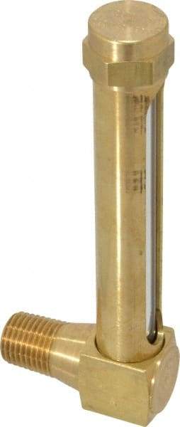 LDI Industries - 2-3/4 Inch Long Sight, 1/4 Inch Thread Size, Buna-N Seal Short Elbow, Vented Oil-Level Indicators and Gauge - 3-7/8 Inch Length to Center of Base - USA Tool & Supply