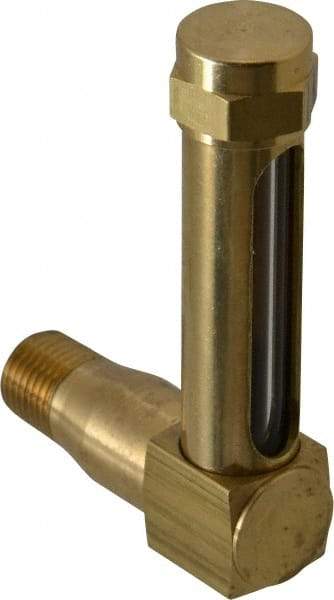 LDI Industries - 1-7/8 Inch Long Sight, 1/4 Inch Thread Size, Buna-N Seal Long Elbow, Vented Oil-Level Indicators and Gauge - 2-7/8 Inch Length to Center of Base - USA Tool & Supply