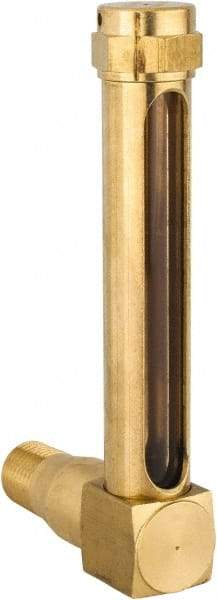 LDI Industries - 2-3/4 Inch Long Sight, 1/4 Inch Thread Size, Buna-N Seal Long Elbow, Vented Oil-Level Indicators and Gauge - 3-7/8 Inch Length to Center of Base - USA Tool & Supply