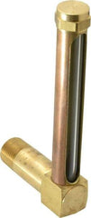 LDI Industries - 4-1/4 Inch Long Sight, 1/2 Inch Thread Size, Buna-N Seal Long Elbow, Vented Oil-Level Indicators and Gauge - 5-7/16 Inch Length to Center of Base - USA Tool & Supply