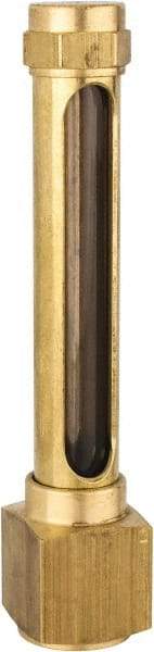 LDI Industries - 2-3/4 Inch Long Sight, 1/4 Inch Thread Size, Buna-N Seal Elbow to Female Thread, Vented Oil-Level Indicators and Gauge - 4-1/4 Inch Length to Center of Base - USA Tool & Supply