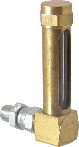 LDI Industries - 1-7/8 Inch Long Sight, 1/8 Inch Thread Size, Buna-N Seal Union Coupling, Vented Oil-Level Indicators and Gauge - 2-7/8 Inch Length to Center of Base - USA Tool & Supply