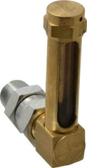 LDI Industries - 1-7/8 Inch Long Sight, 3/8 Inch Thread Size, Buna-N Seal Union Coupling, Vented Oil-Level Indicators and Gauge - 2-7/8 Inch Length to Center of Base - USA Tool & Supply