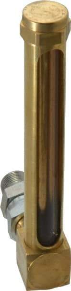 LDI Industries - 4-1/4 Inch Long Sight, 3/8 Inch Thread Size, Buna-N Seal Union Coupling, Vented Oil-Level Indicators and Gauge - 5-7/16 Inch Length to Center of Base - USA Tool & Supply