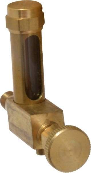 LDI Industries - 1-3/8 Inch Long Sight, 1/8 Inch Thread Size, Buna-N Seal Short Elbow With Drain, Vented Oil-Level Indicators and Gauge - 2-3/8 Inch Length to Center of Base - USA Tool & Supply