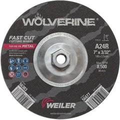 Vortec Pro 7″ × 3/32″ Type 27 Cutting Wheel, A24R, 5/8″-11 UNC Nut - USA Tool & Supply