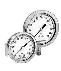 Ashcroft - 1/4 Thread, 2-1/2 Dial Diameter, Stainless Steel Case Material, Wall Flange Pressure Gauge Mounting Kit - 1% Accuracy, 316 Material Grade - USA Tool & Supply